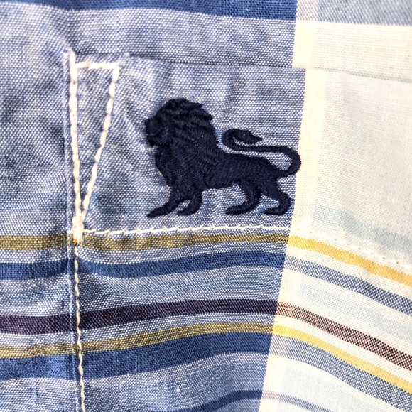 NWT Old Navy Blue Plaid Button Up - Picture 4 of 7